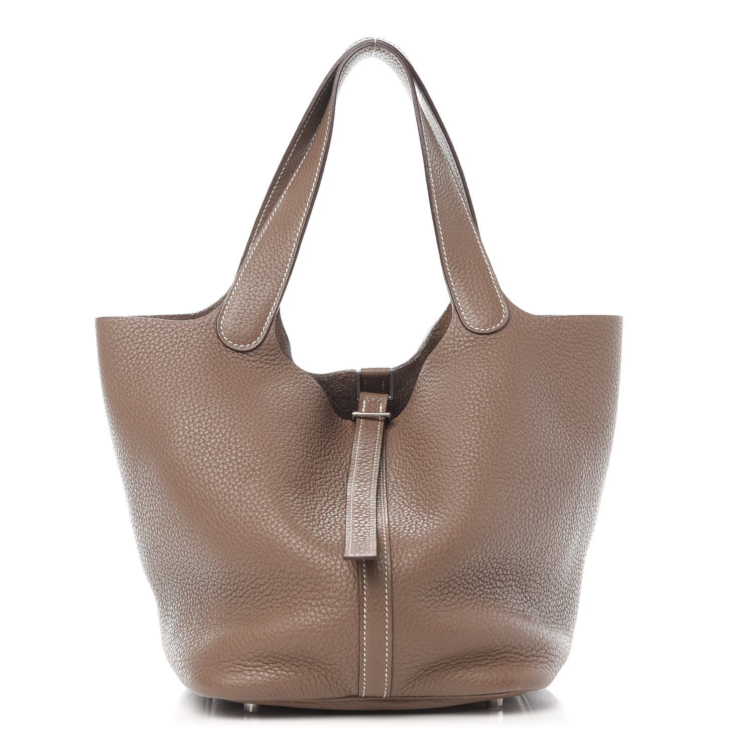 Hermes Taurillon Clemence Picotin 22 MM Etoupe 1 of 9