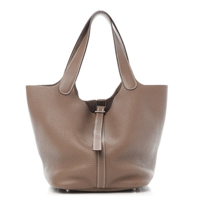 Hermes Taurillon Clemence Picotin 22 MM Etoupe 1 of 9