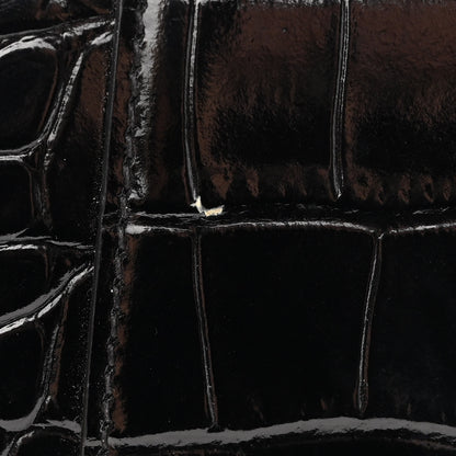 Balenciaga Shiny Calfskin Monochrome Crocodile Embossed Small Hourglass Evening Chain Bag Black 9 of 9
