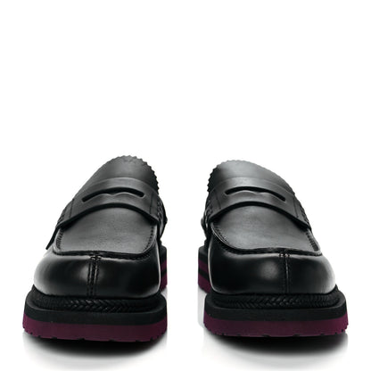 Valentino Garavani Nappa Mens Red Lug Sole Loafers 40.5 Black 3 of 9