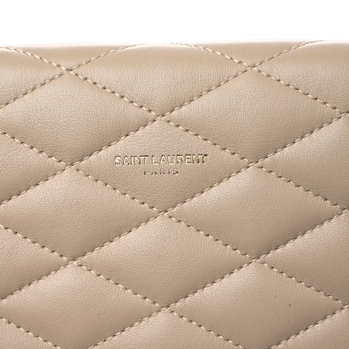 Lambskin Quilted Envelope Clutch Beige