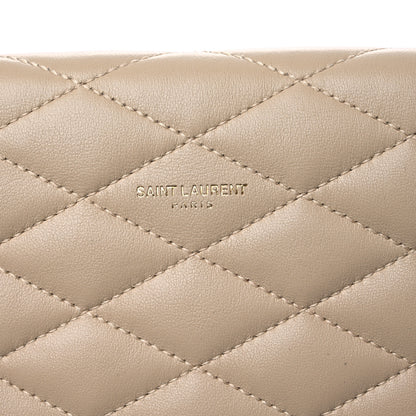 Saint Laurent Lambskin Quilted Envelope Clutch Beige 11 of 11