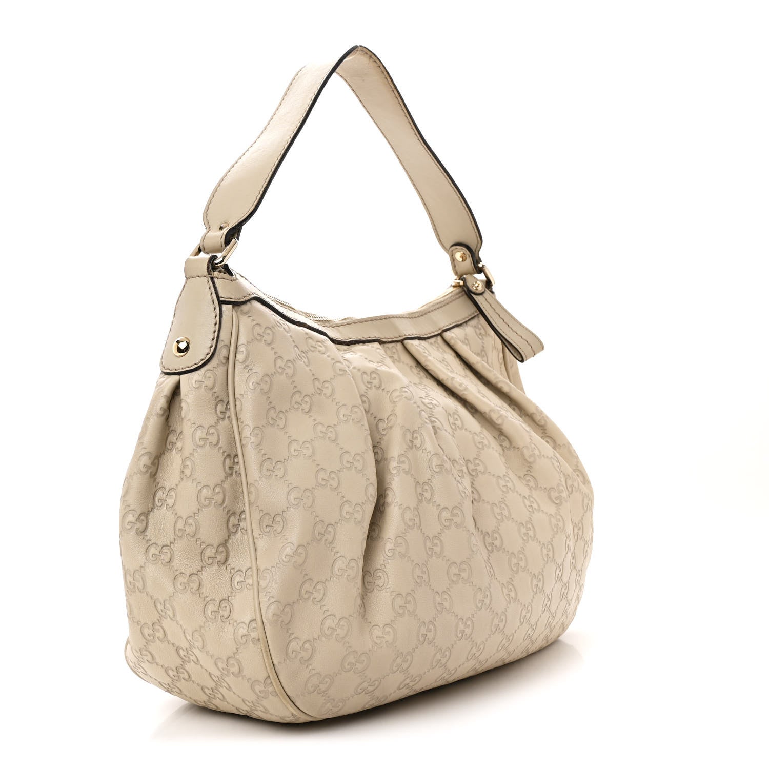 Gucci Guccissima Medium Sukey Hobo Off White 3 of 15