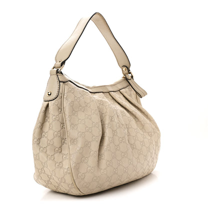 Gucci Guccissima Medium Sukey Hobo Off White 3 of 15