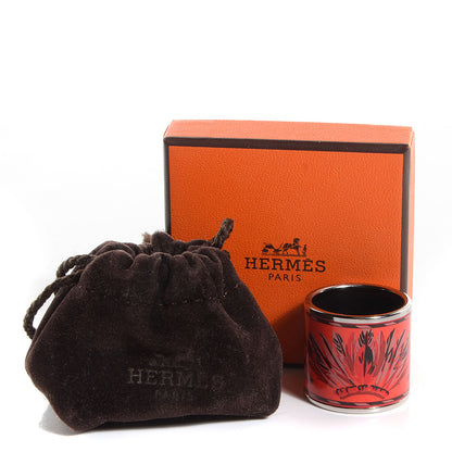 Hermes Enamel Palladium Plated Brazil Scarf Ring 6 of 6