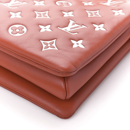 Louis Vuitton Lambskin Embossed Monogram Coussin PM Terracotta Brown 10 of 12
