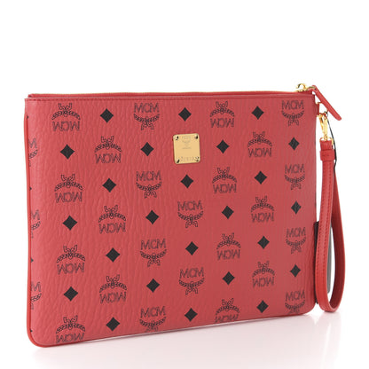 MCM Visetos Year Of The Mouse Wristlet Zip Pouch Viva Red 3 of 7