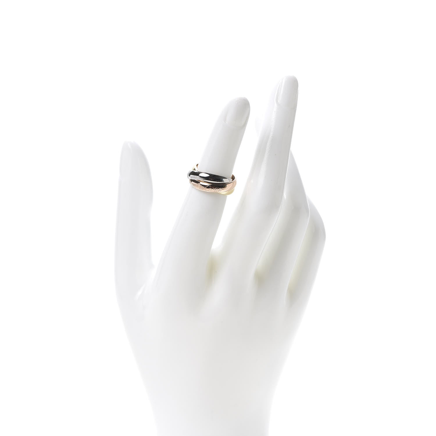 Cartier 18K Pink Yellow White Gold Classic Les Must De Trinity Ring 48 4.5 2 of 5