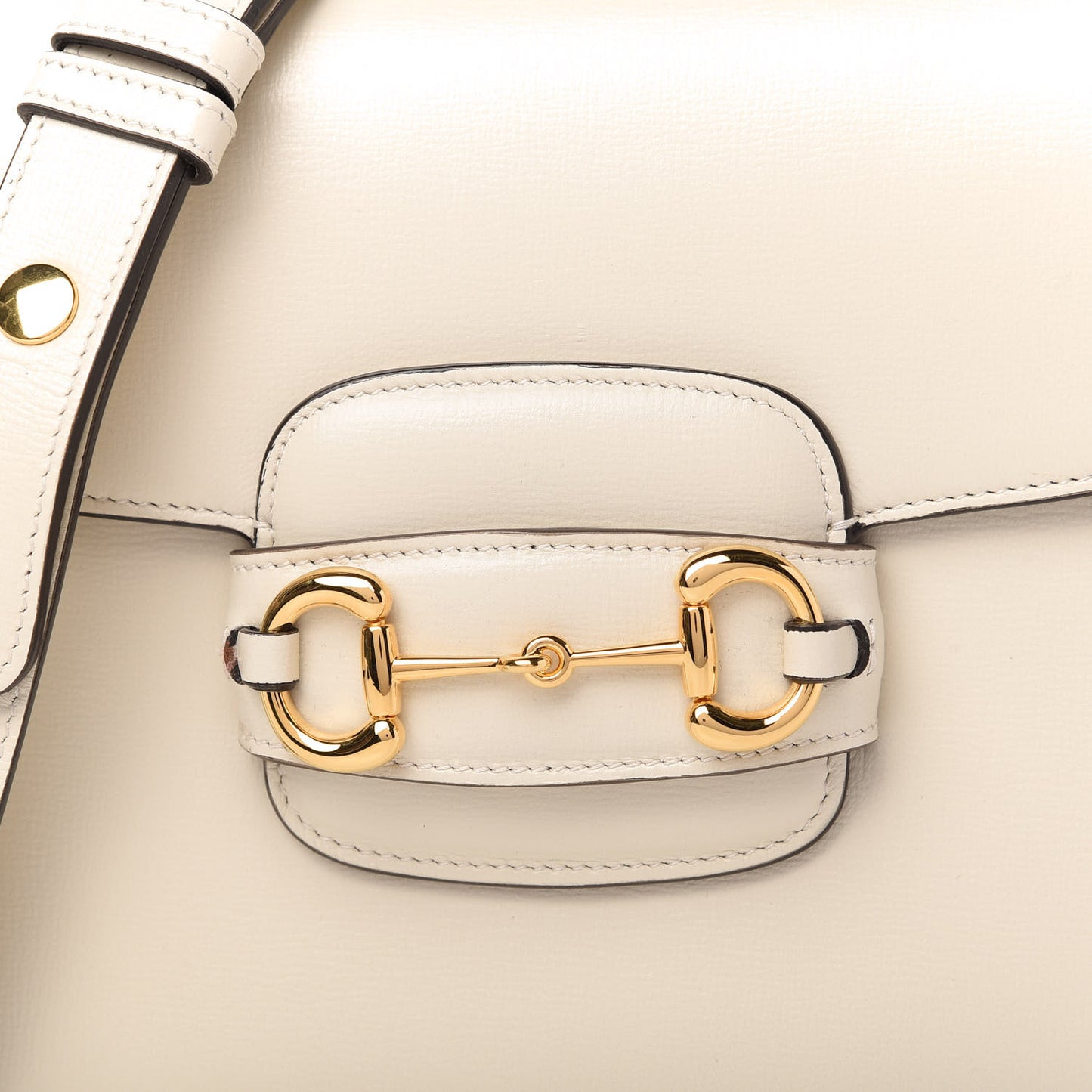 Azalea Calfskin Horsebit 1955 Shoulder Bag Mystic White