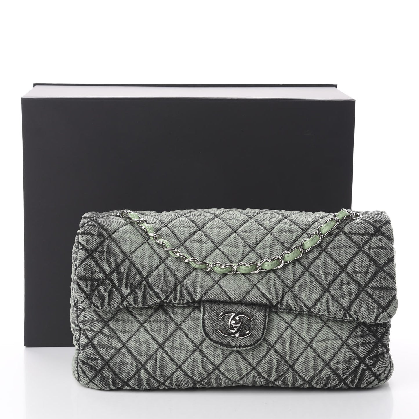 Denim Quilted Denimpression Flap Green Black