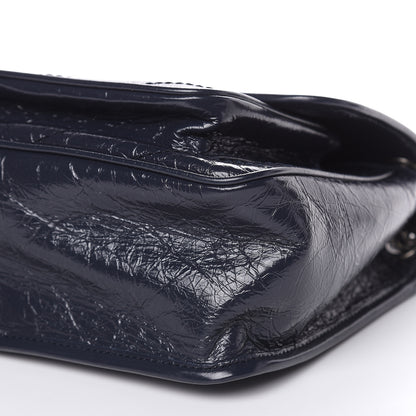 Saint Laurent Crinkled Calfskin Matelasse Monogram Medium Niki Chain Satchel Deep Marine 10 of 11