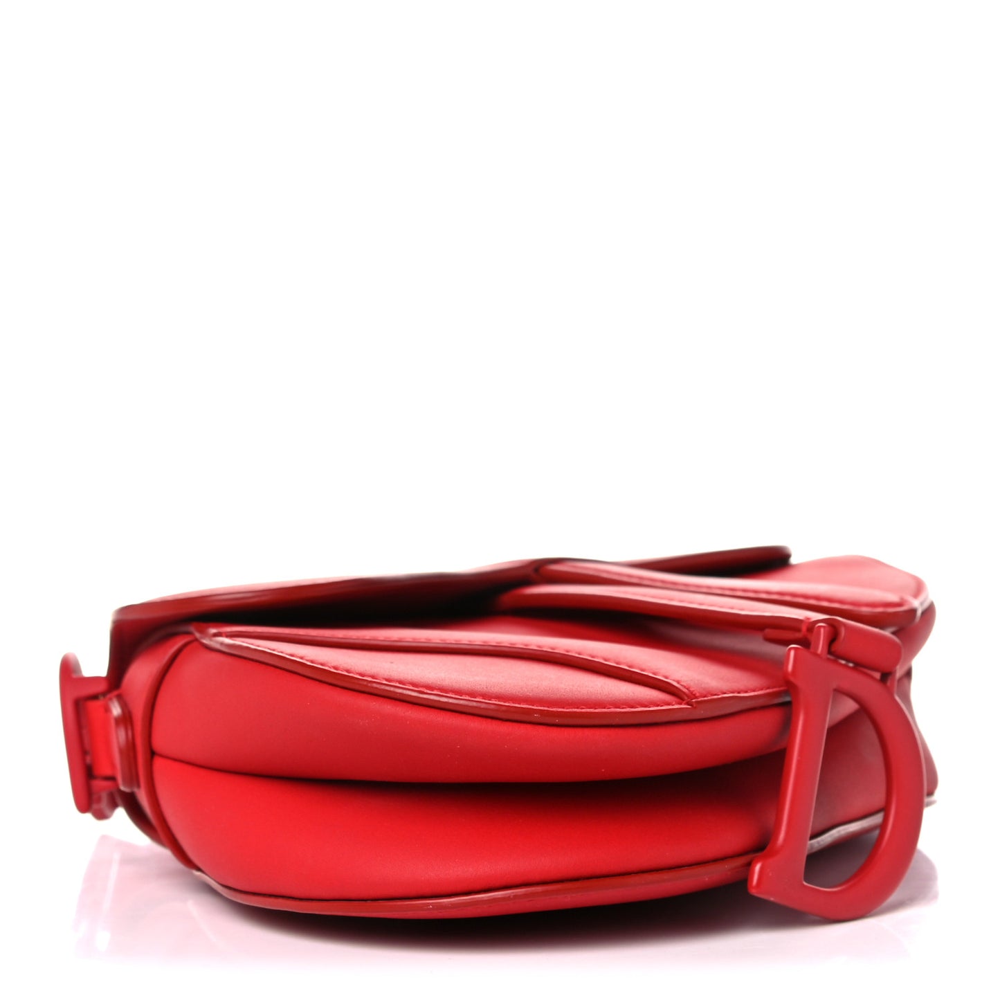Ultra Matte Calfskin Mini Saddle Bag Red