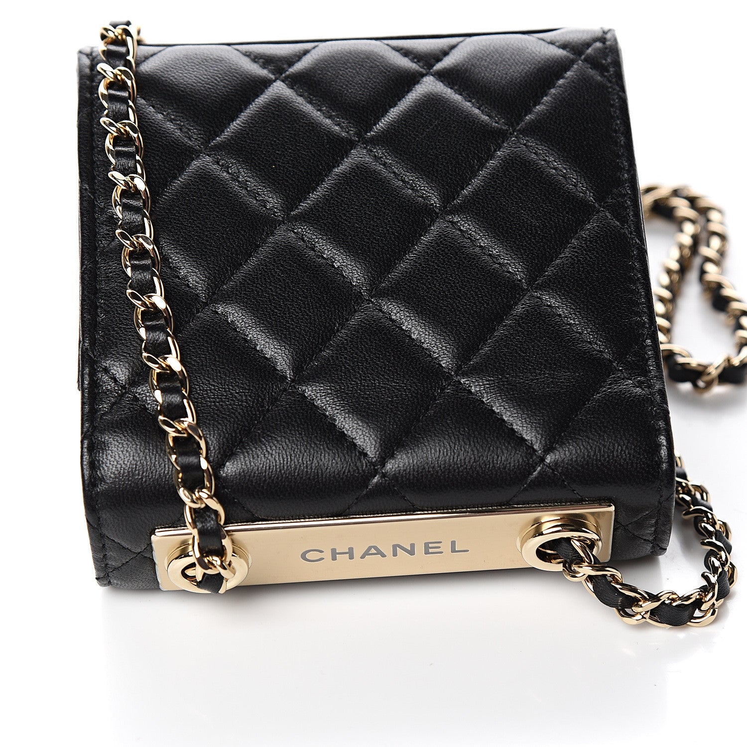 Chanel Lambskin Quilted Mini Trendy CC Chain Wallet Black 9 of 11