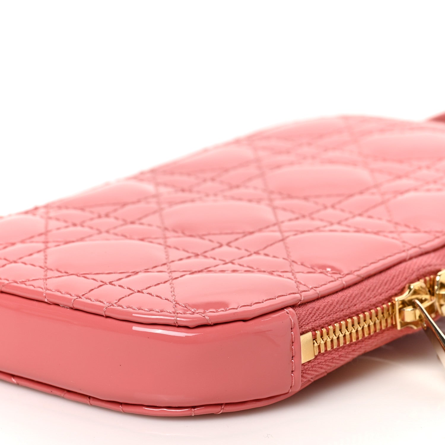 Christian Dior Patent Cannage Lady Dior Phone Holder Pink 8 of 8