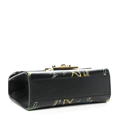 Gucci Calfskin Tropical Print Small Padlock Shoulder Bag Black Multi 4 of 10