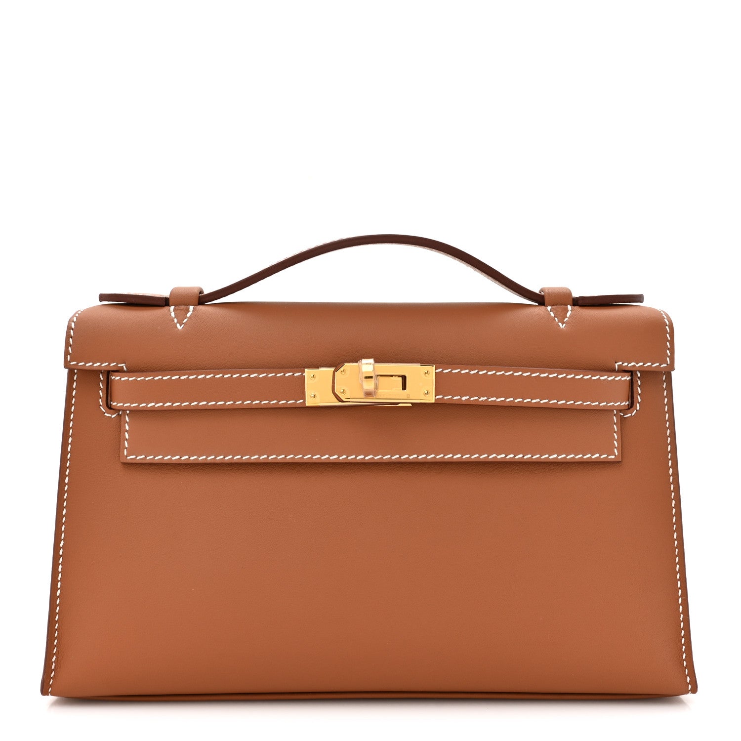 Hermes Swift Kelly Pochette Clutch Gold 1 of 8