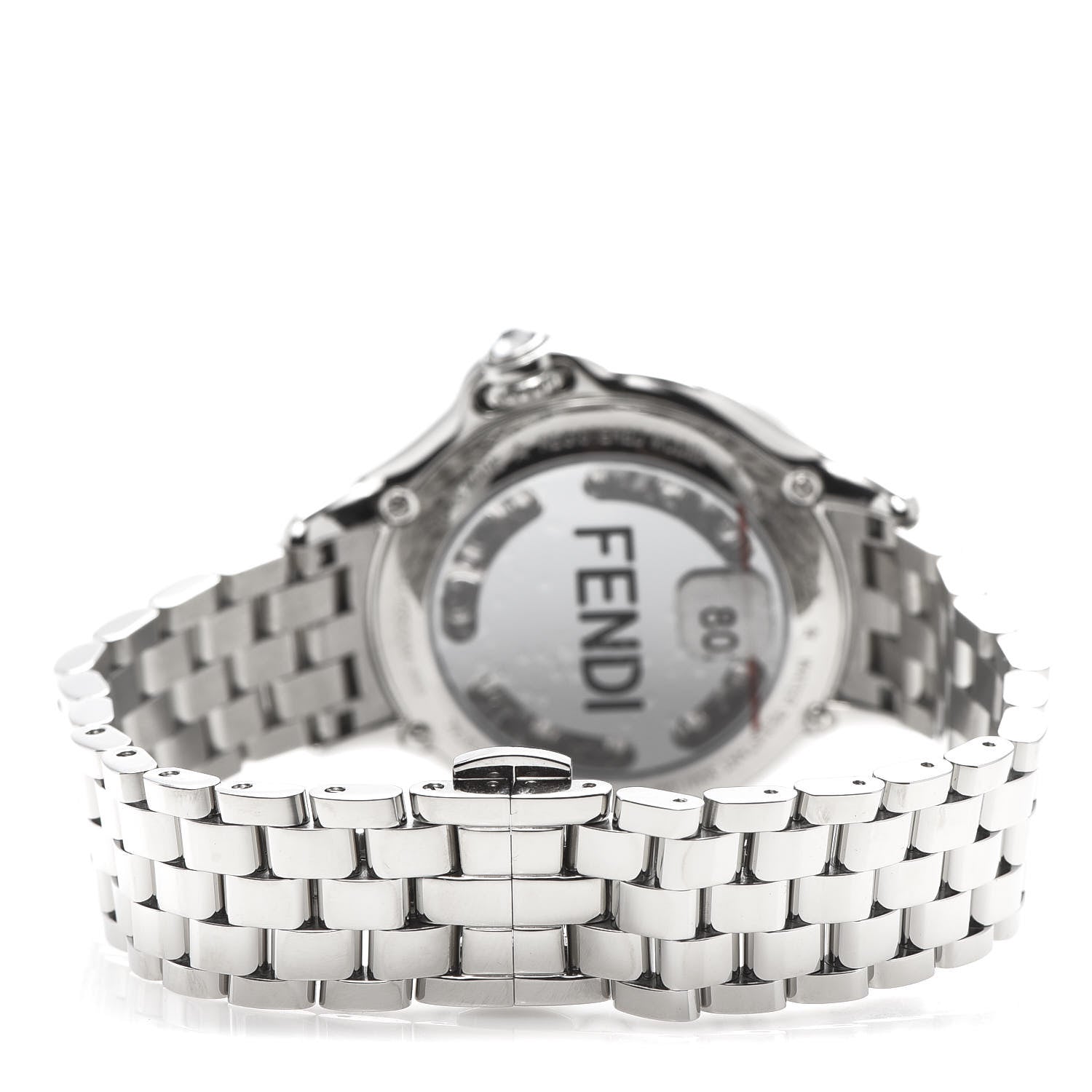 Fendi Stainless Steel Diamond Bezel Topaz 38mm Crazy Carats Quartz Watch Black 6 of 10