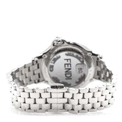 Fendi Stainless Steel Diamond Bezel Topaz 38mm Crazy Carats Quartz Watch Black 6 of 10