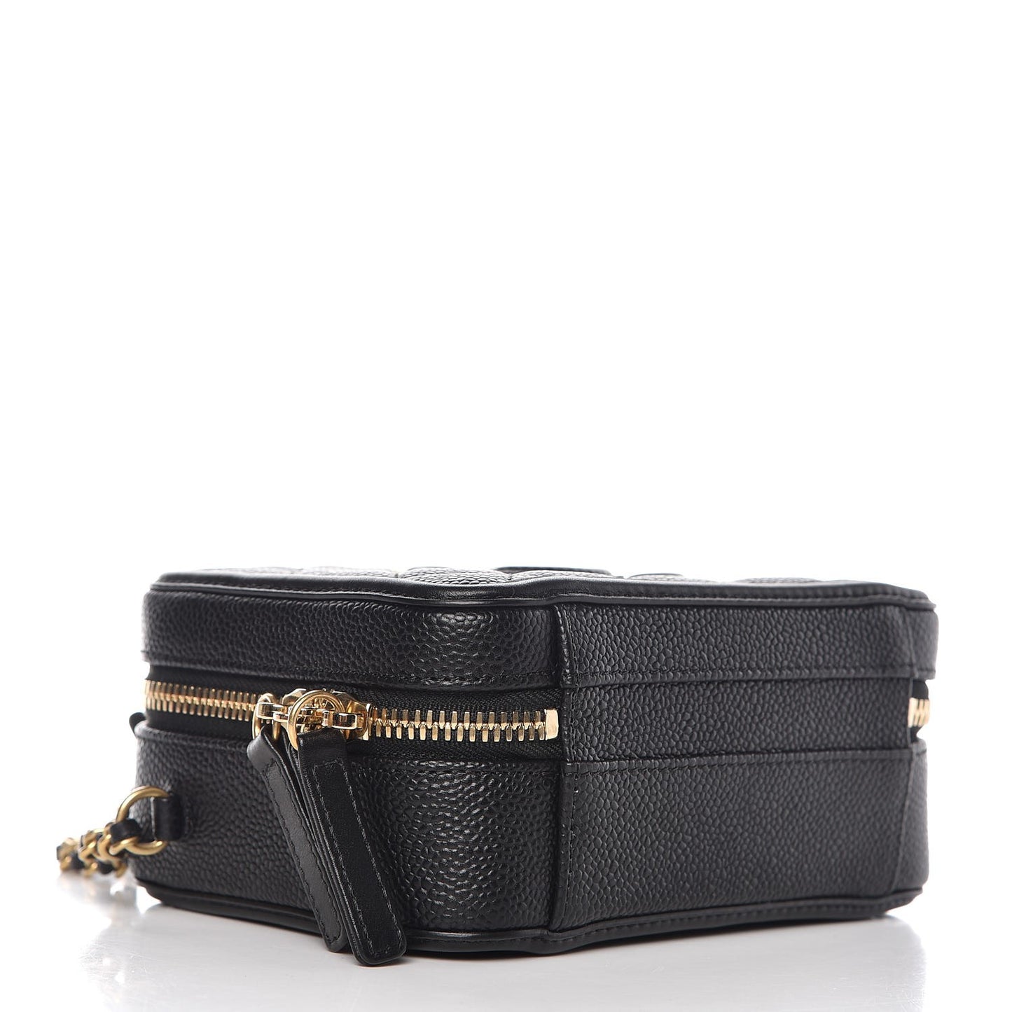 Caviar Quilted Small CC Filigree Vanity Case Black
