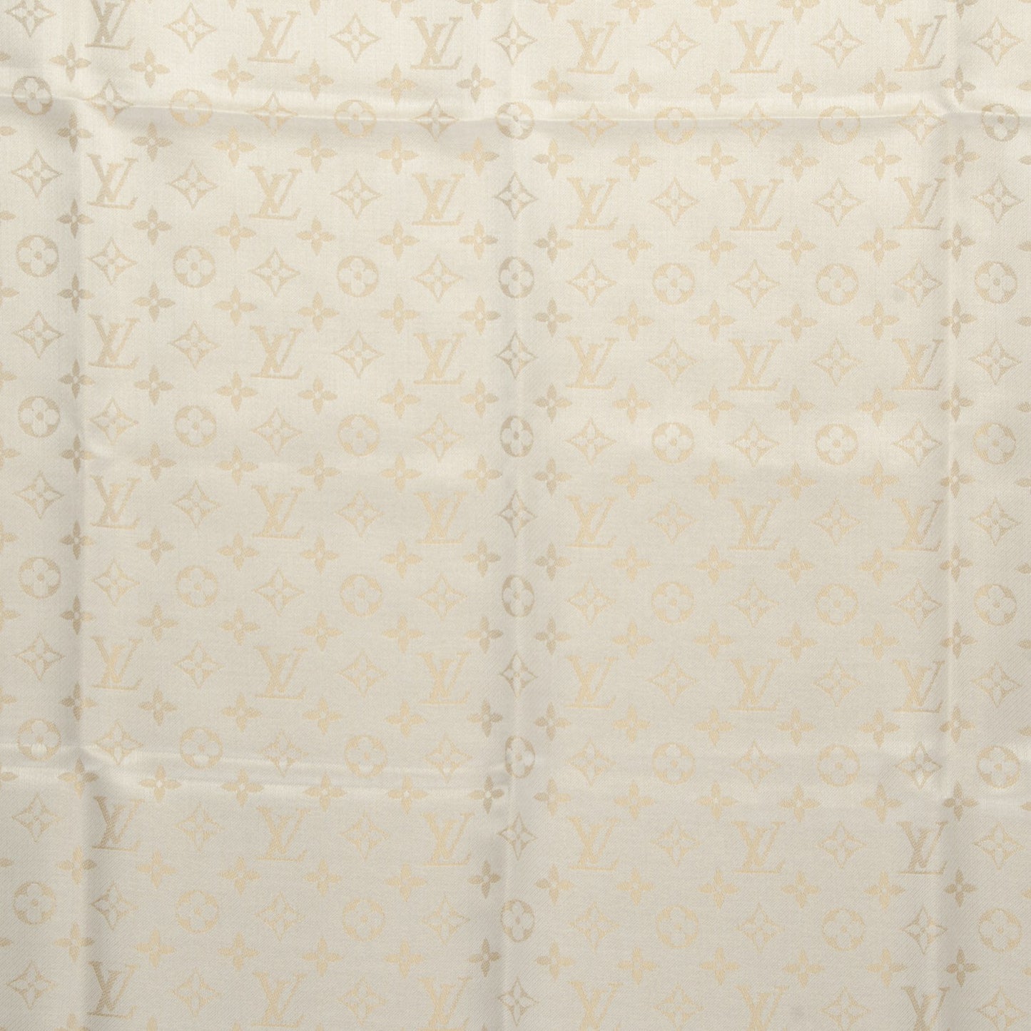 Silk Lurex Wool Monogram Shine Shawl Beige