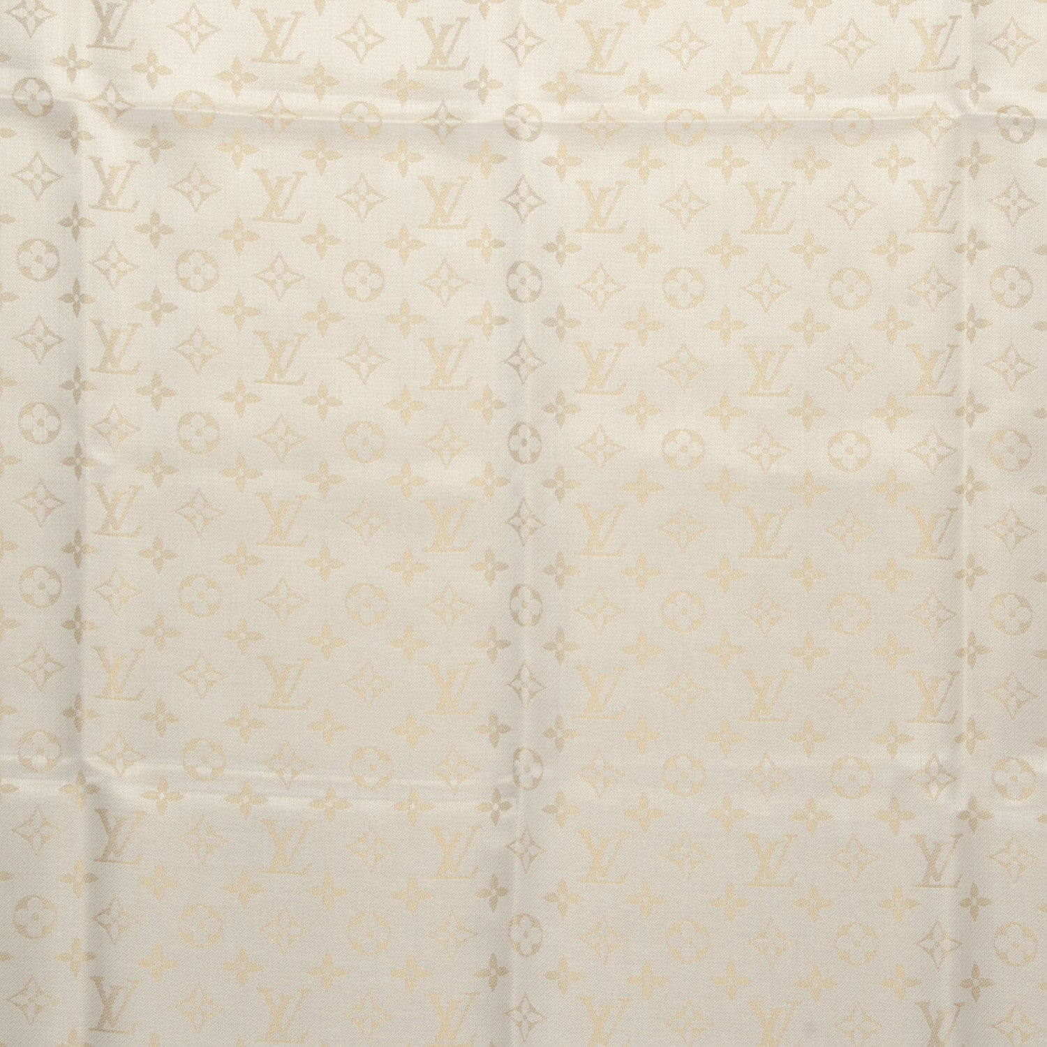 Louis Vuitton Silk Lurex Wool Monogram Shine Shawl Beige 1 of 4