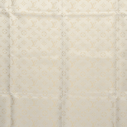 Louis Vuitton Silk Lurex Wool Monogram Shine Shawl Beige 1 of 4