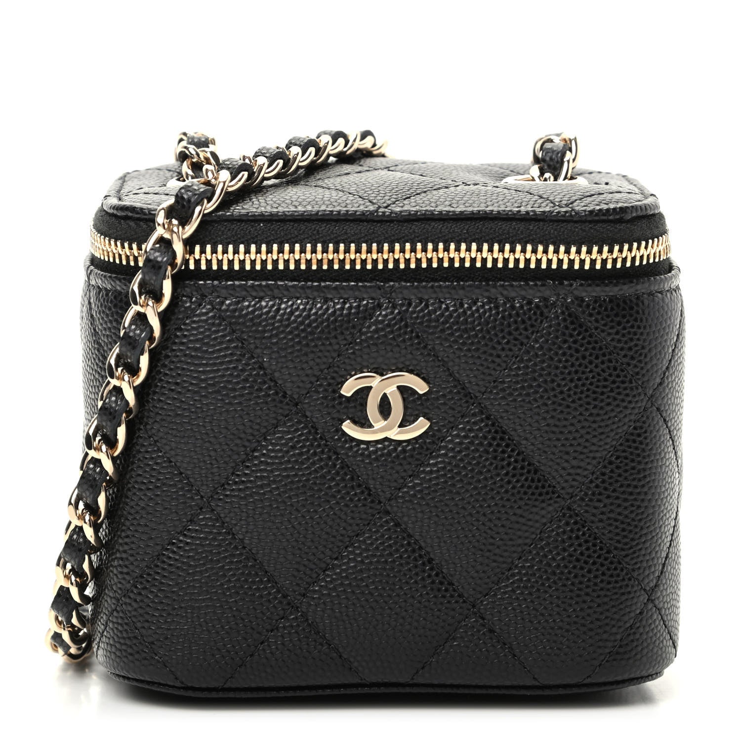 Chanel Caviar Quilted Mini Vanity Case With Chain Black 1 of 10