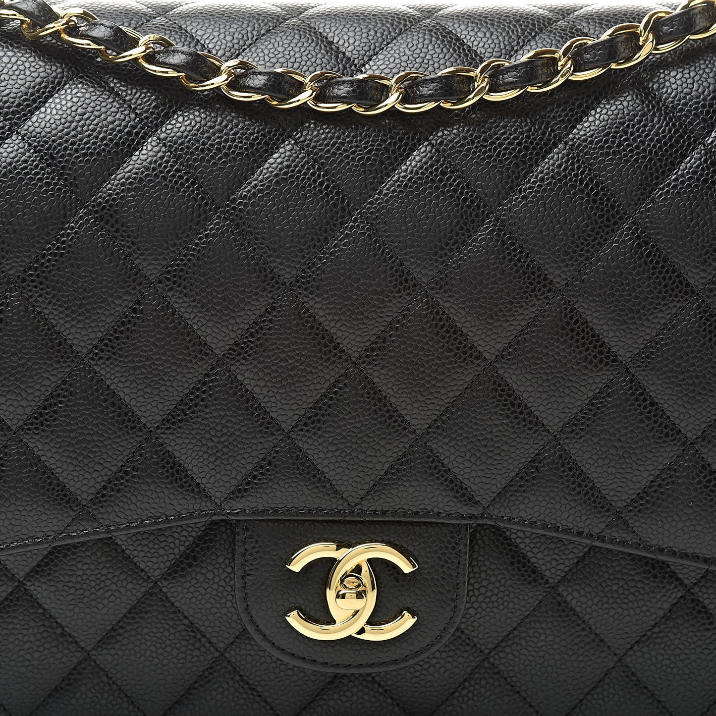 Caviar Quilted Maxi Double Flap Black