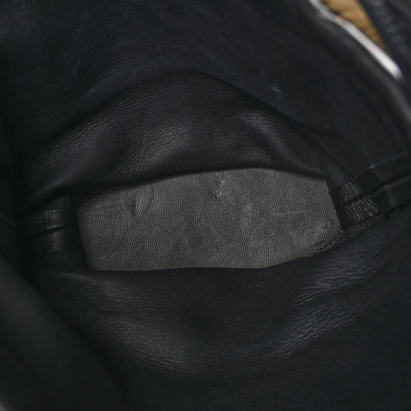 Raffia Calfskin Small Arco Basket Black