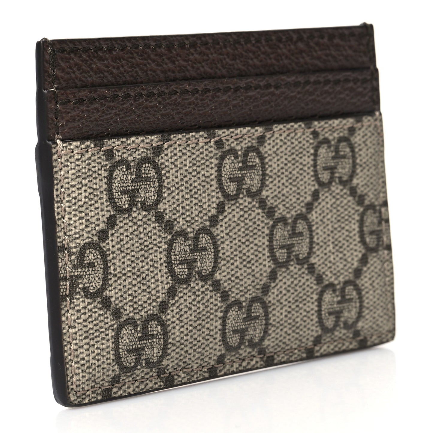 GG Supreme Monogram Ophidia Card Holder Brown