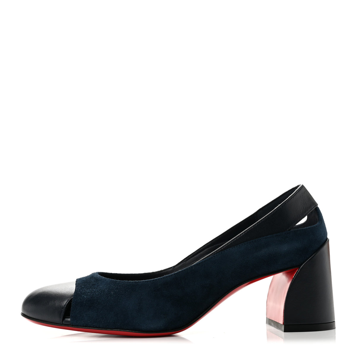 Suede Nappa Miss Duvette 55mm Cap Toe Pumps 36.5 Marine