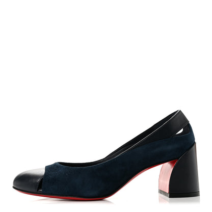 Christian Louboutin Suede Nappa Miss Duvette 55mm Cap Toe Pumps 36.5 Marine 1 of 8