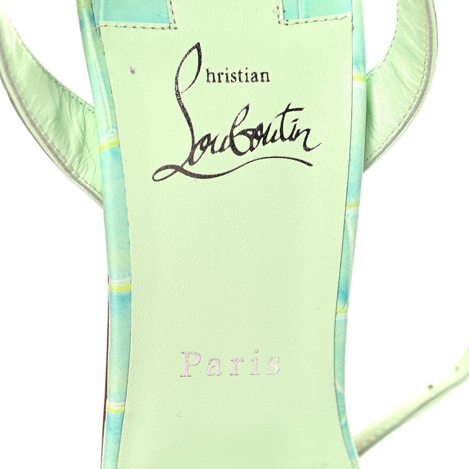 Christian Louboutin Calfskin Crocodile Embossed Loubi Queen 120