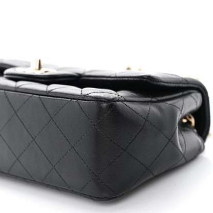 Chanel Lambskin Quilted Mini Coco Charms Rectangular Flap Black 10 of 11