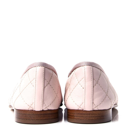 Chanel Lambskin Quilted Cap Toe Ballerina Flats 36.5 Beige 4 of 6