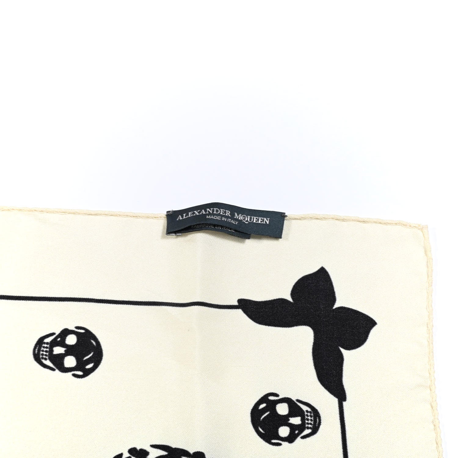 Alexander McQueen Silk Butterfly Skull Scarf Ivory 3 of 4