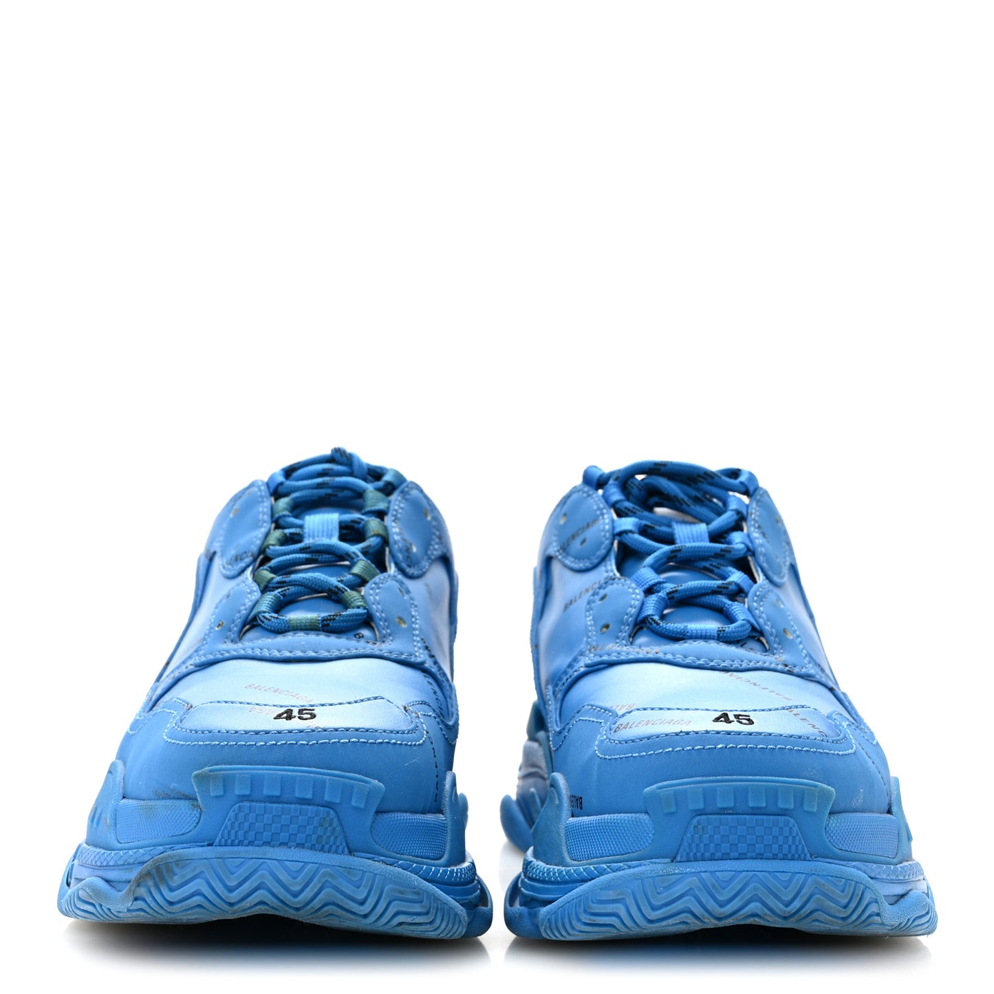 Technical Fabric Allover Logo Mens Triple S Sneakers 45 Blue Black 45 Blue Black