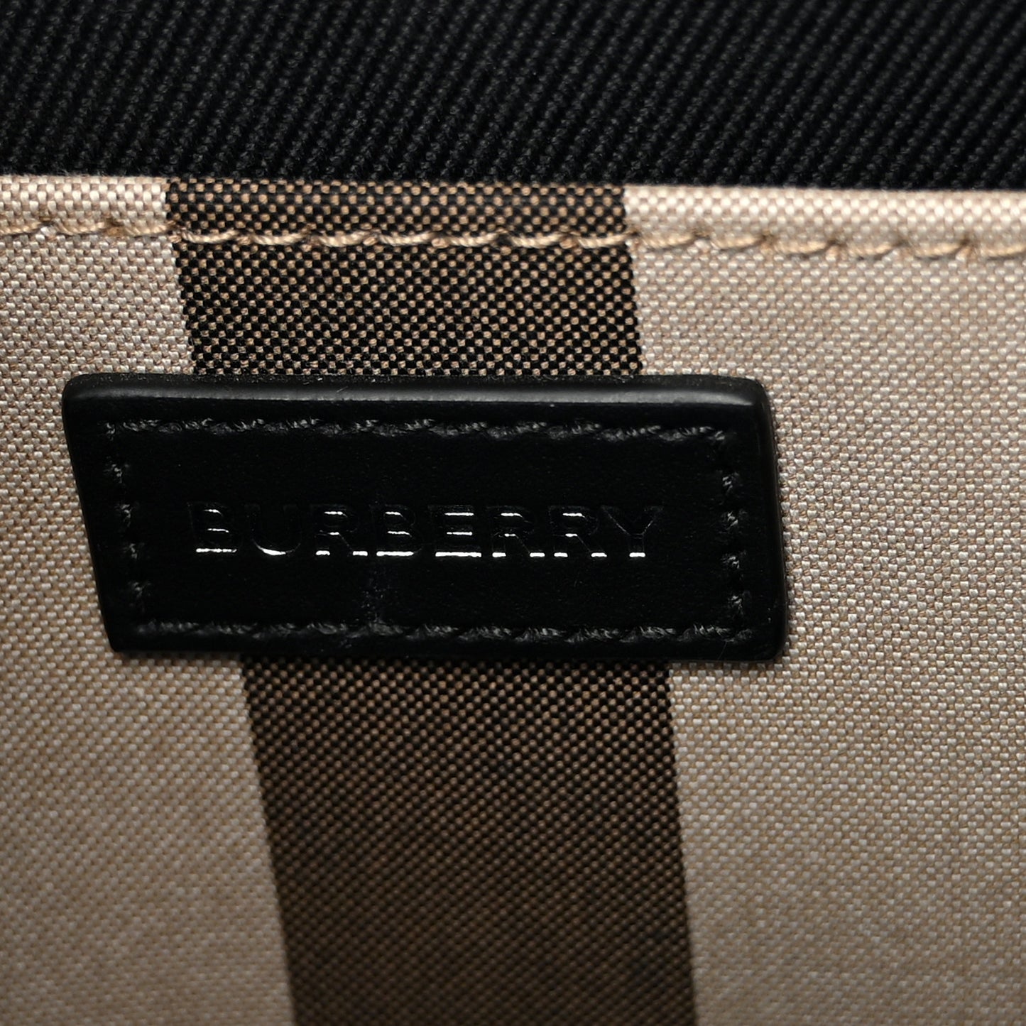 Calfskin House Check Small N/S Tote Black