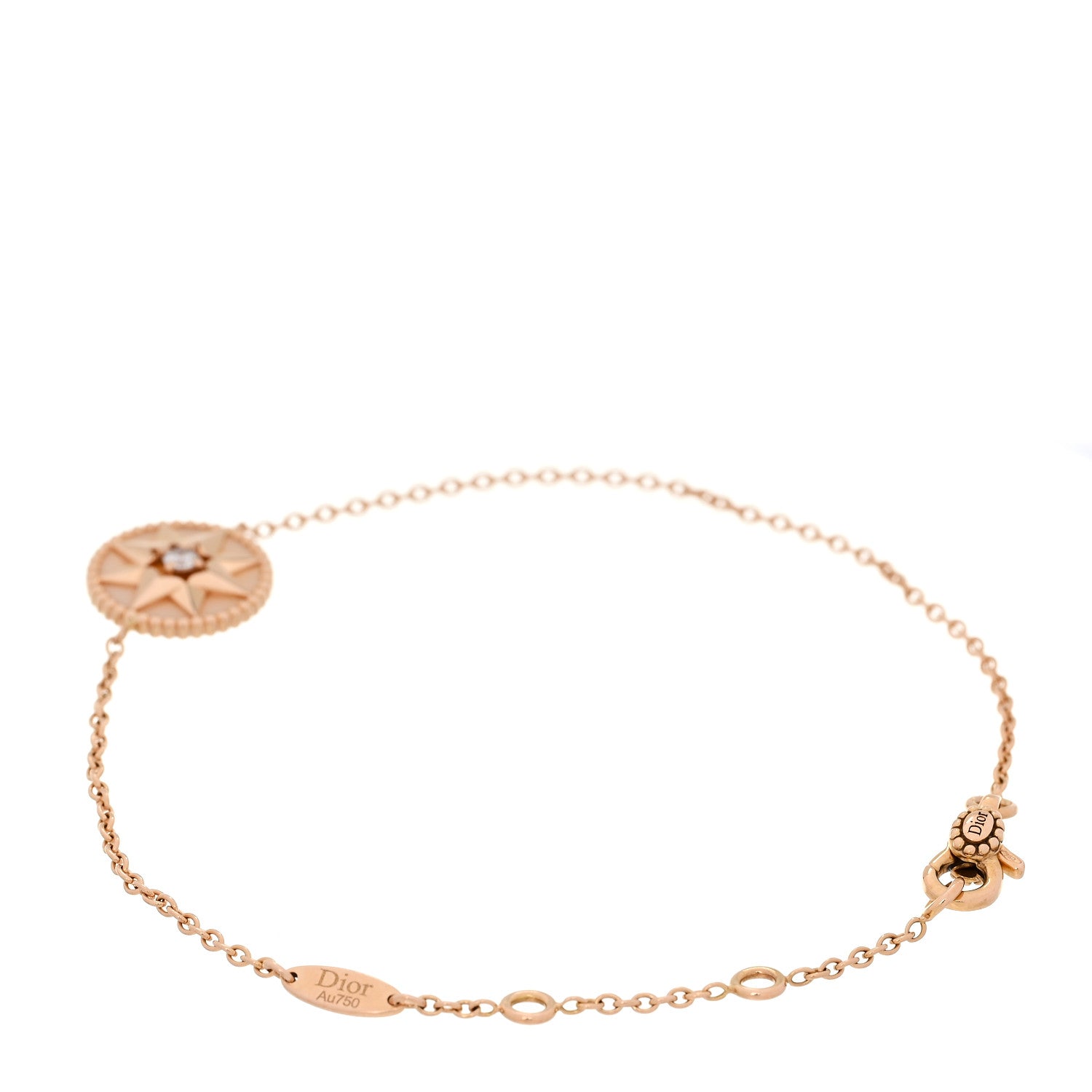 Christian Dior 18K Rose Gold Diamond Pink Opal Rose Des Vents Bracelet 3 of 6