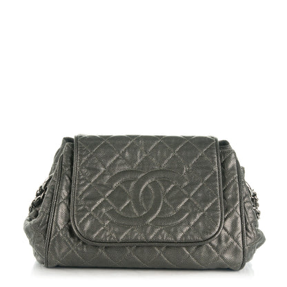 Chanel Metallic Caviar Quilted Timeless Accordion Flap Dark Silver 1 of 7