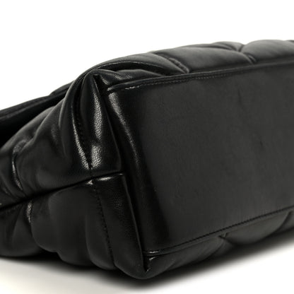 Saint Laurent Lambskin Quilted Small Loulou Puffer Monogram Chain Satchel Black 10 of 11