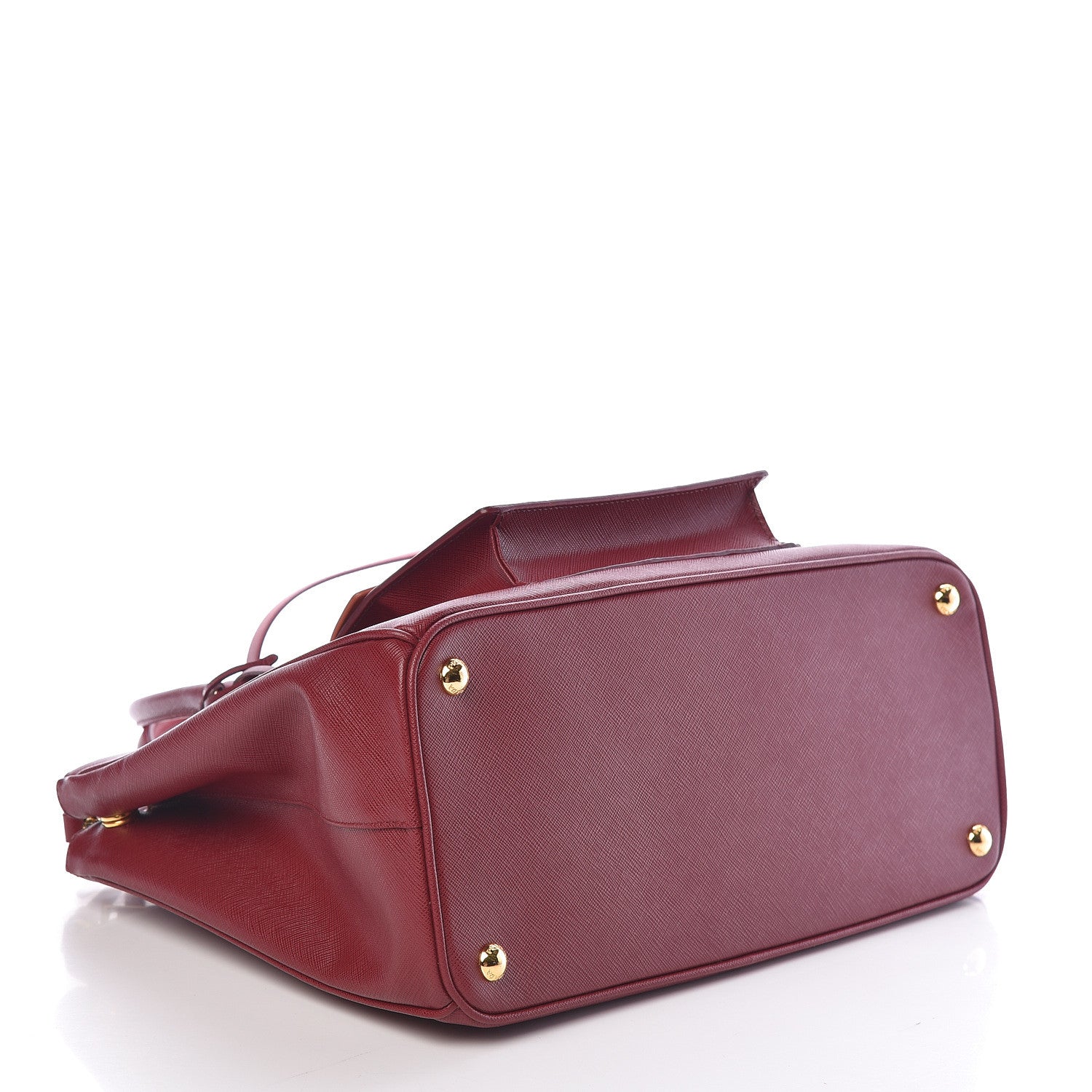 Prada Saffiano Lux Galleria Front Pocket Tote Cerise Papaya 4 of 9