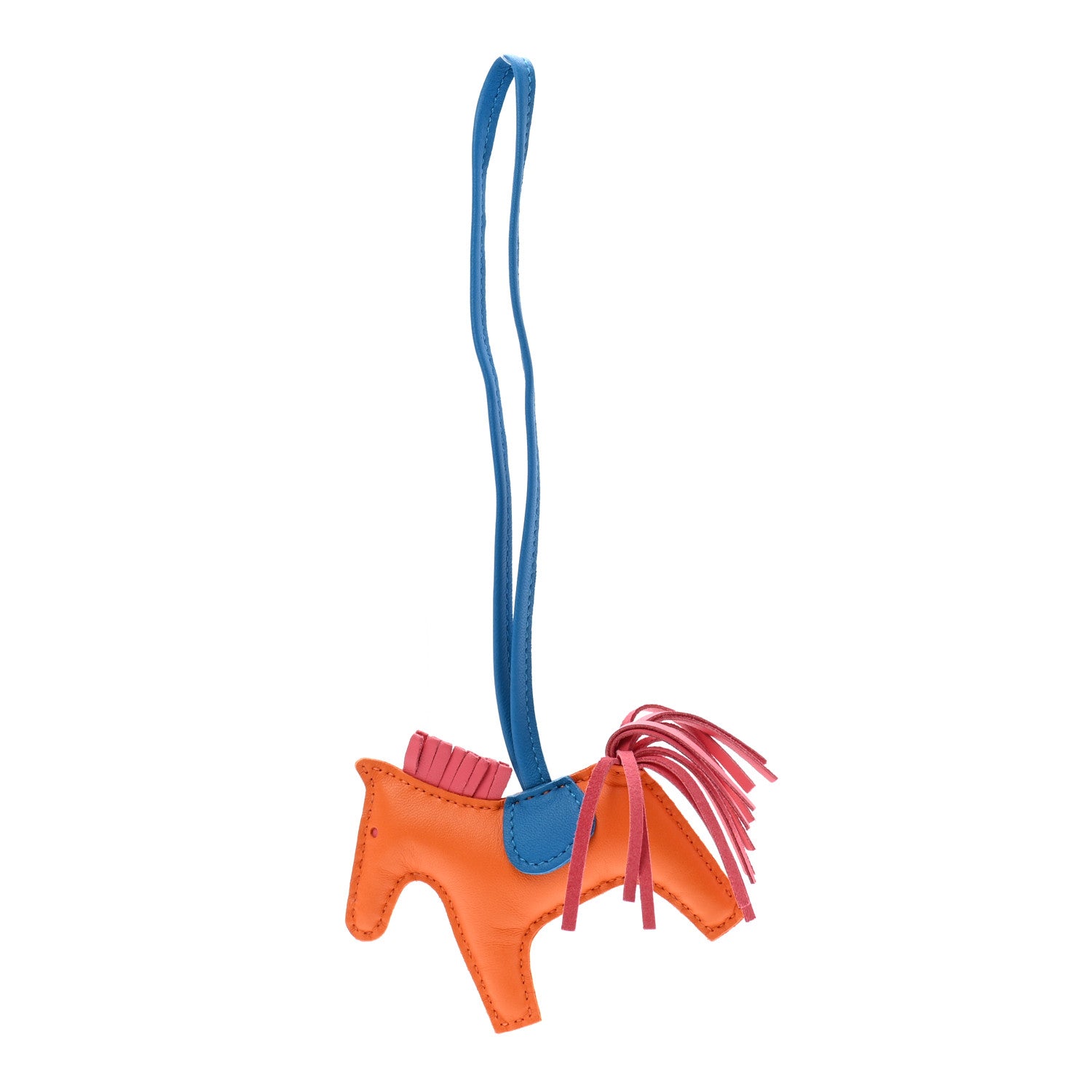 Hermes Milo Lambskin Grigri Rodeo Horse Bag Charm PM Orange Bleu Zanzibar Rose Azalee 1 of 3