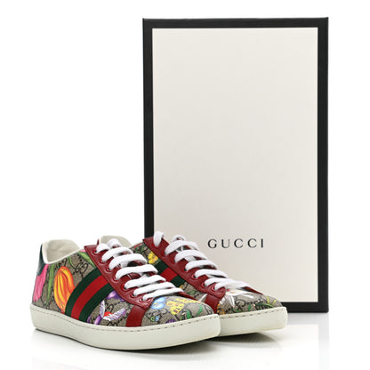Gucci GG Supreme Monogram Flora Web Womens Ace Sneakers 36 Beige Multicolor Rosso 9 of 9