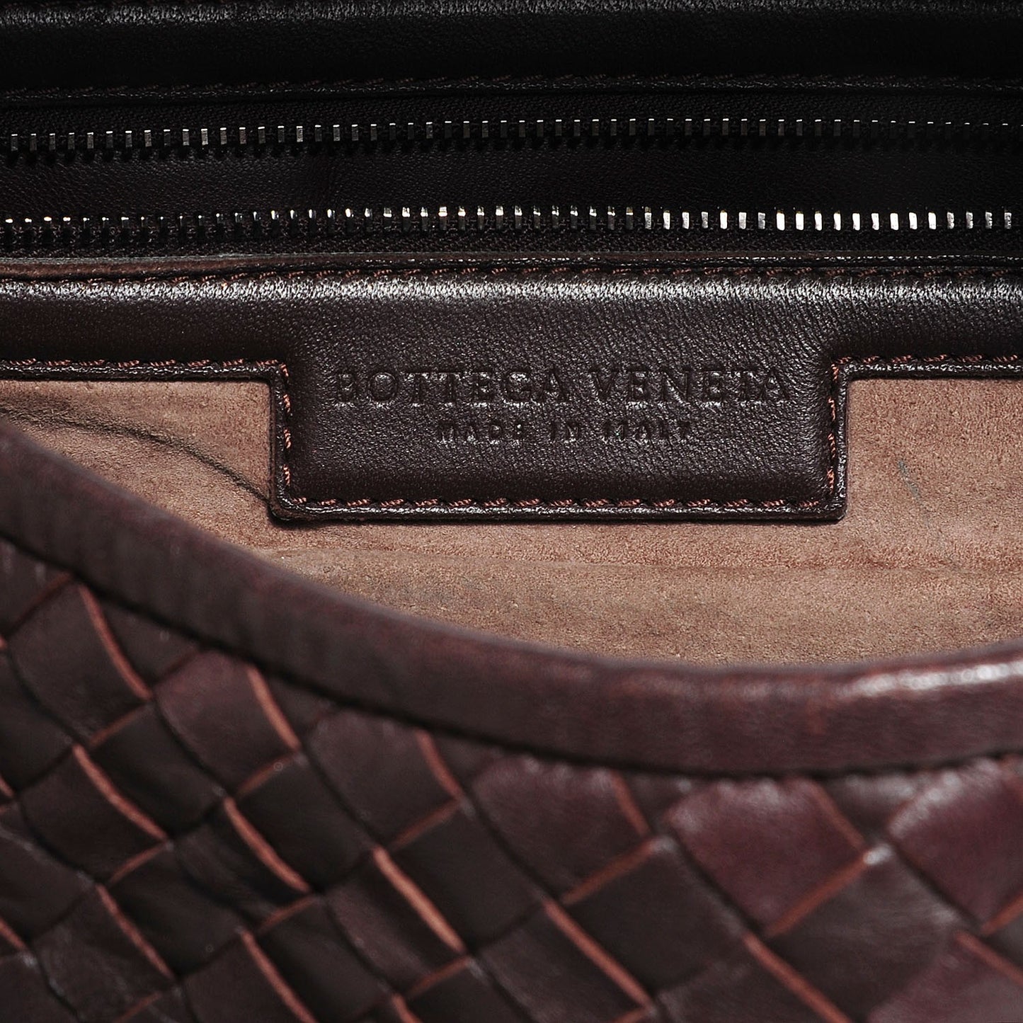 Nappa Intrecciato Medium Belly Veneta Hobo Ebano