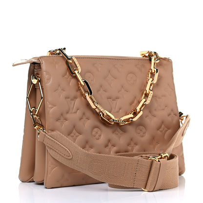 Louis Vuitton Lambskin Embossed Monogram Coussin PM Camel 3 of 4