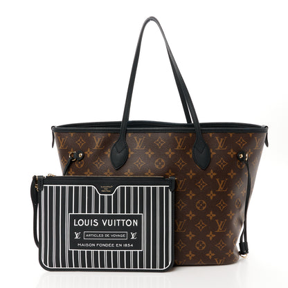Louis Vuitton Monogram Calfskin Neo Neverfull Inside Out MM Black 3 of 15