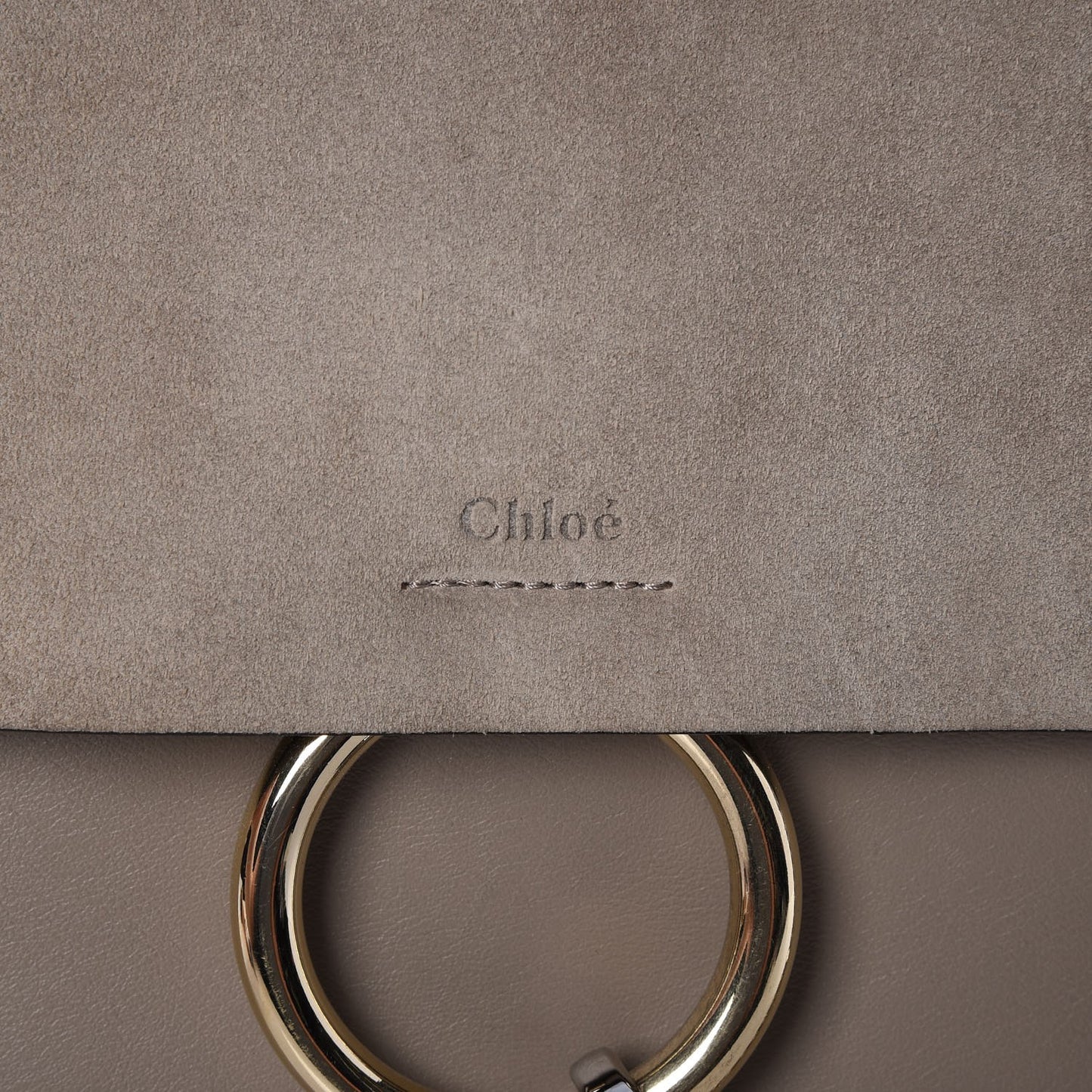 Calfskin Suede Medium Faye Shoulder Bag Motty Grey