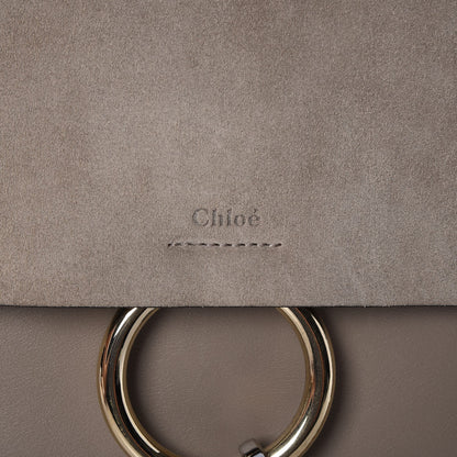 Chloe Calfskin Suede Medium Faye Shoulder Bag Motty Grey 5 of 9