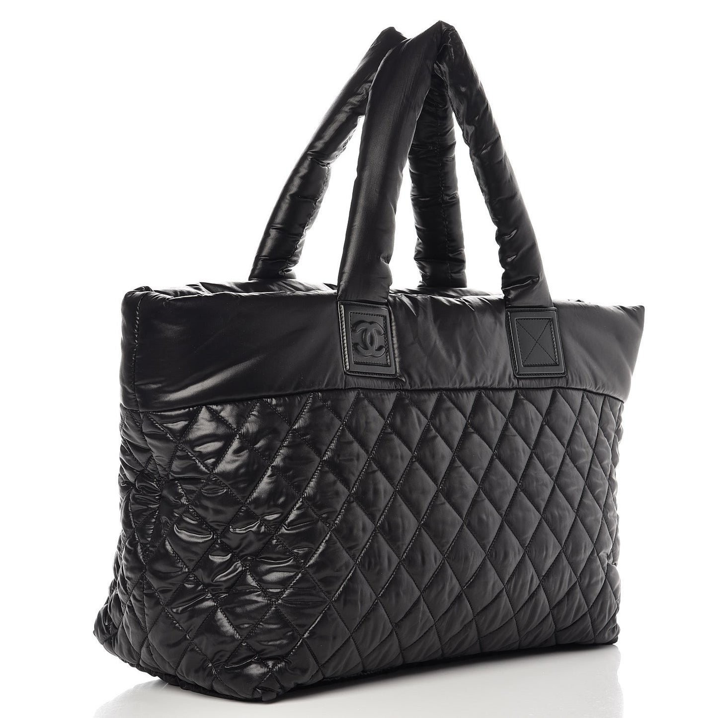 Nylon Quilted Large Coco Cocoon Tote Black